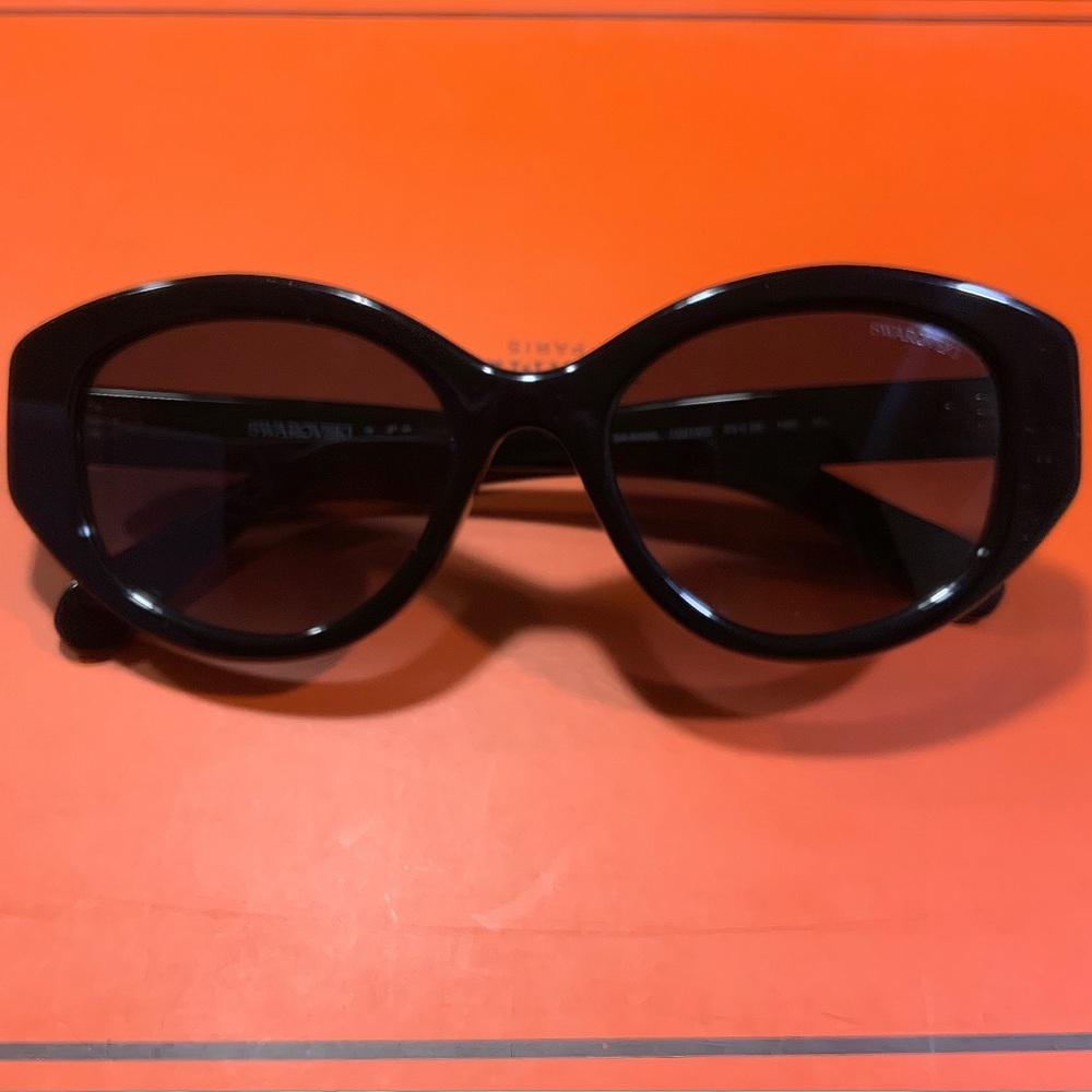 Authentic Black Cat-eye Swarovski Sunglasses with Crystals